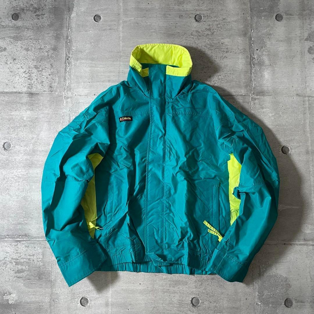 80s Columbia ナイロンジャケット 蛍光色 テック サイバー y2k 80s Columbia ナイロンジャケット 蛍光色 テック サイバー y2k