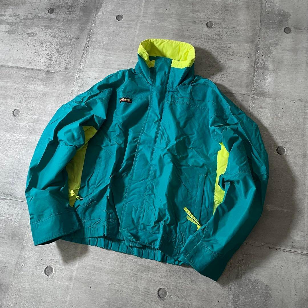 80s Columbia ナイロンジャケット 蛍光色 テック サイバー y2k 80s Columbia ナイロンジャケット 蛍光色 テック サイバー y2k