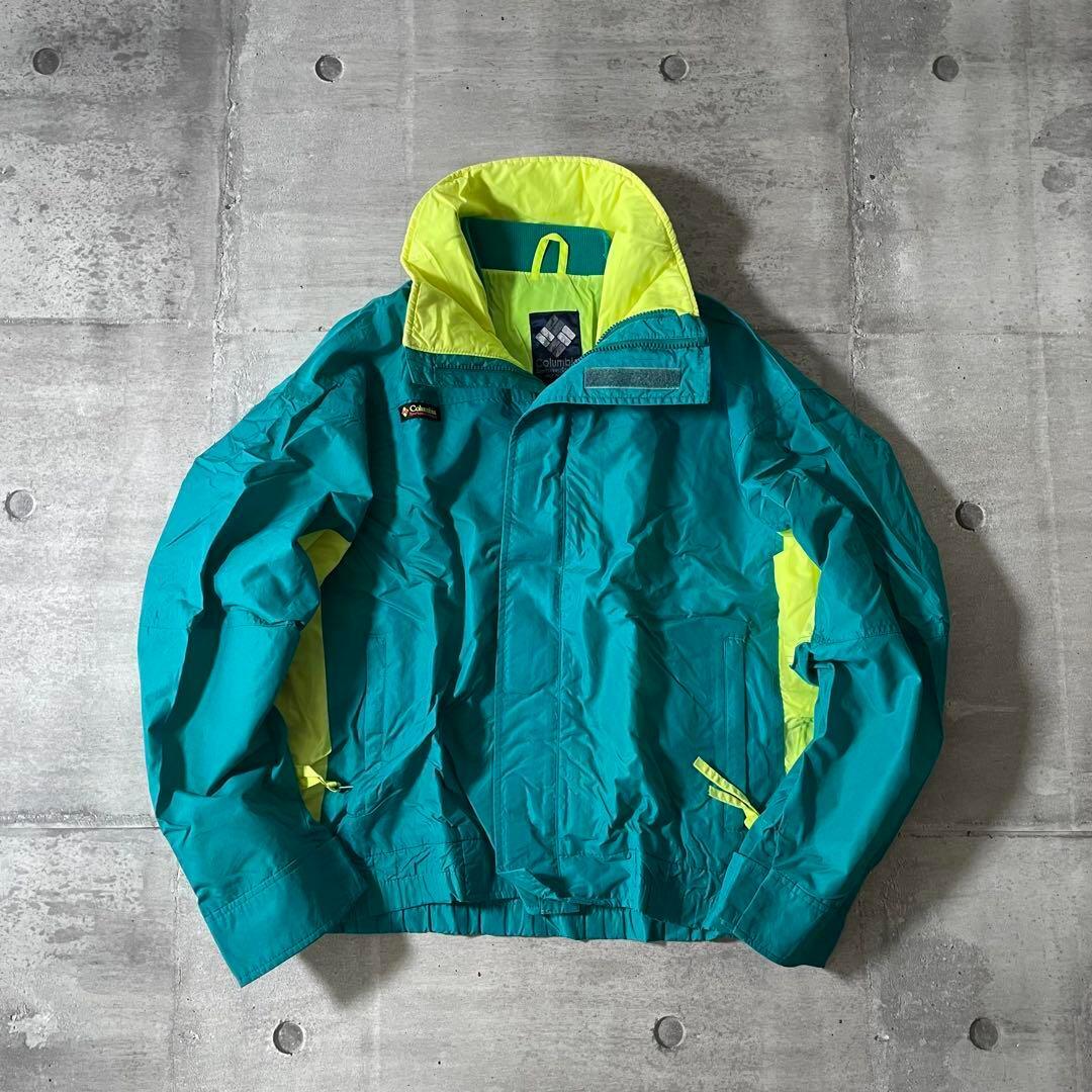 80s Columbia ナイロンジャケット 蛍光色 テック サイバー y2k 80s Columbia ナイロンジャケット 蛍光色 テック サイバー y2k