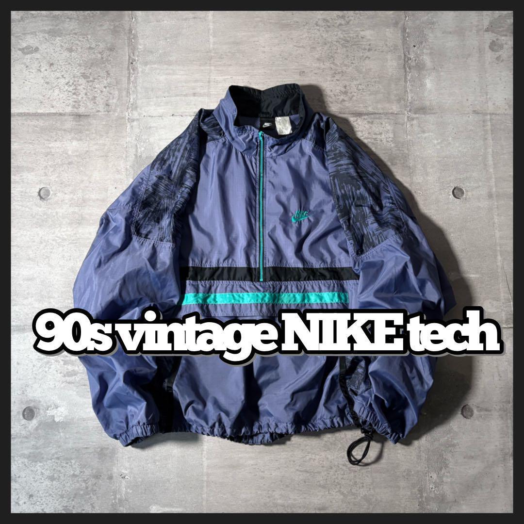 90s NIKE ナイロンジャケット ハーフジップ プルオーバー y2k 90s NIKE ナイロンジャケット ハーフジップ プルオーバー y2k