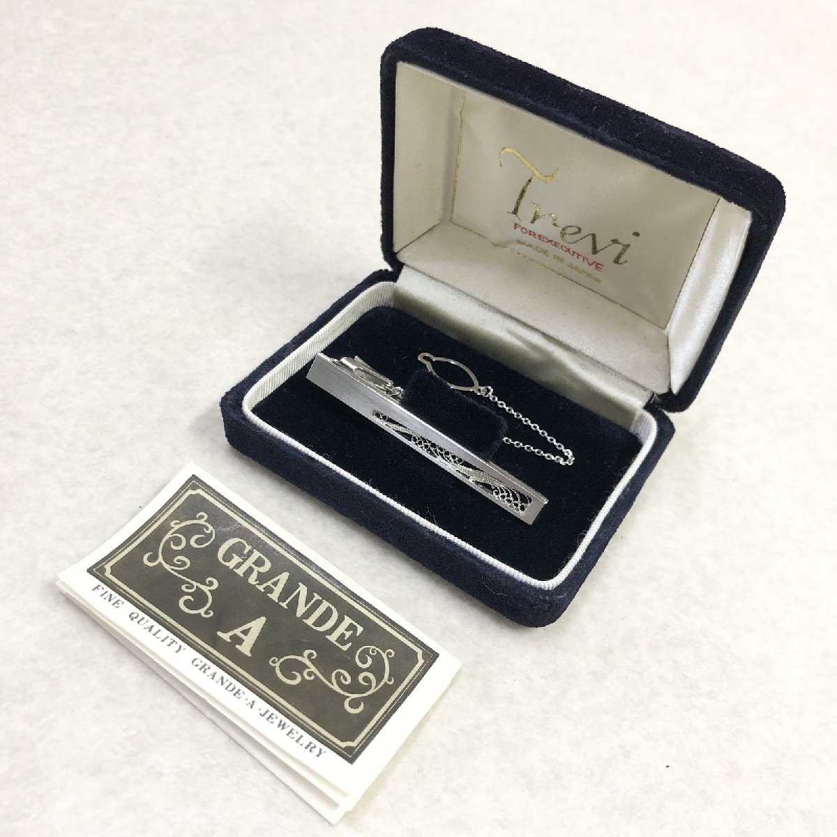○ Trevi タイピン ネクタイピン シルバー 純銀 950 ケース付 ○ Trevi タイピン ネクタイピン シルバー 純銀 950 ケース付