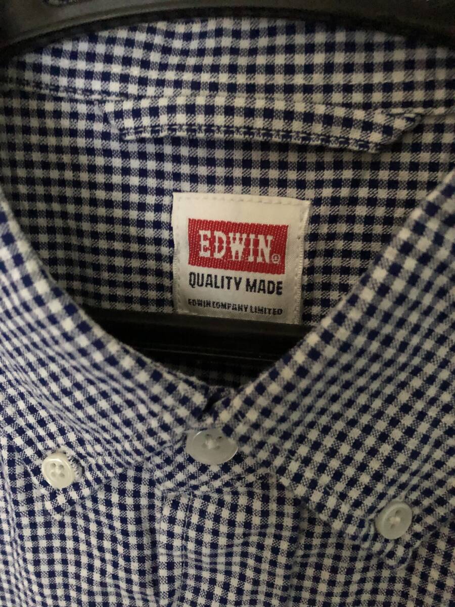 EDWIN エドウィン　綿　長袖　チェックシャツ　S_画像2