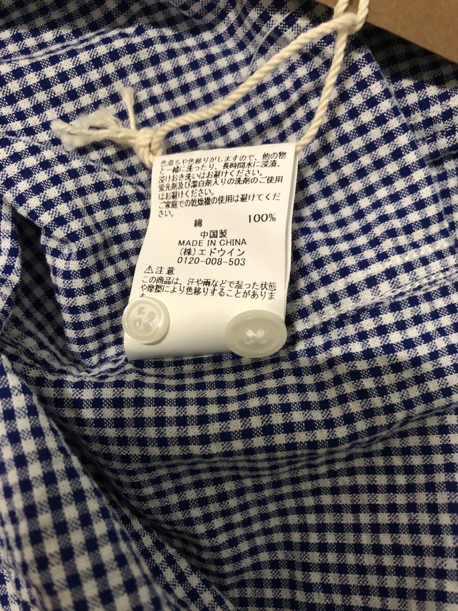 EDWIN エドウィン　綿　長袖　チェックシャツ　S_画像4