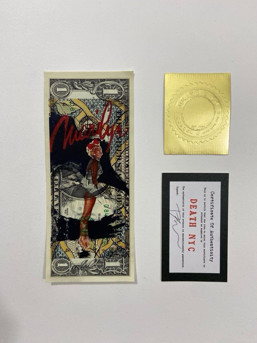 DEATH NYC signed U.S dollar bill USドル札 紙幣 世界限定 現代 DEATH NYC signed U.S dollar bill USドル札 紙幣 世界限定 現代