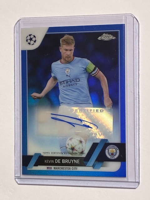 2022-23 Topps Chrome UCL Blue Autograph Kevin De Bruyne /150 2022-23 Topps Chrome UCL Blue Autograph Kevin De Bruyne /150