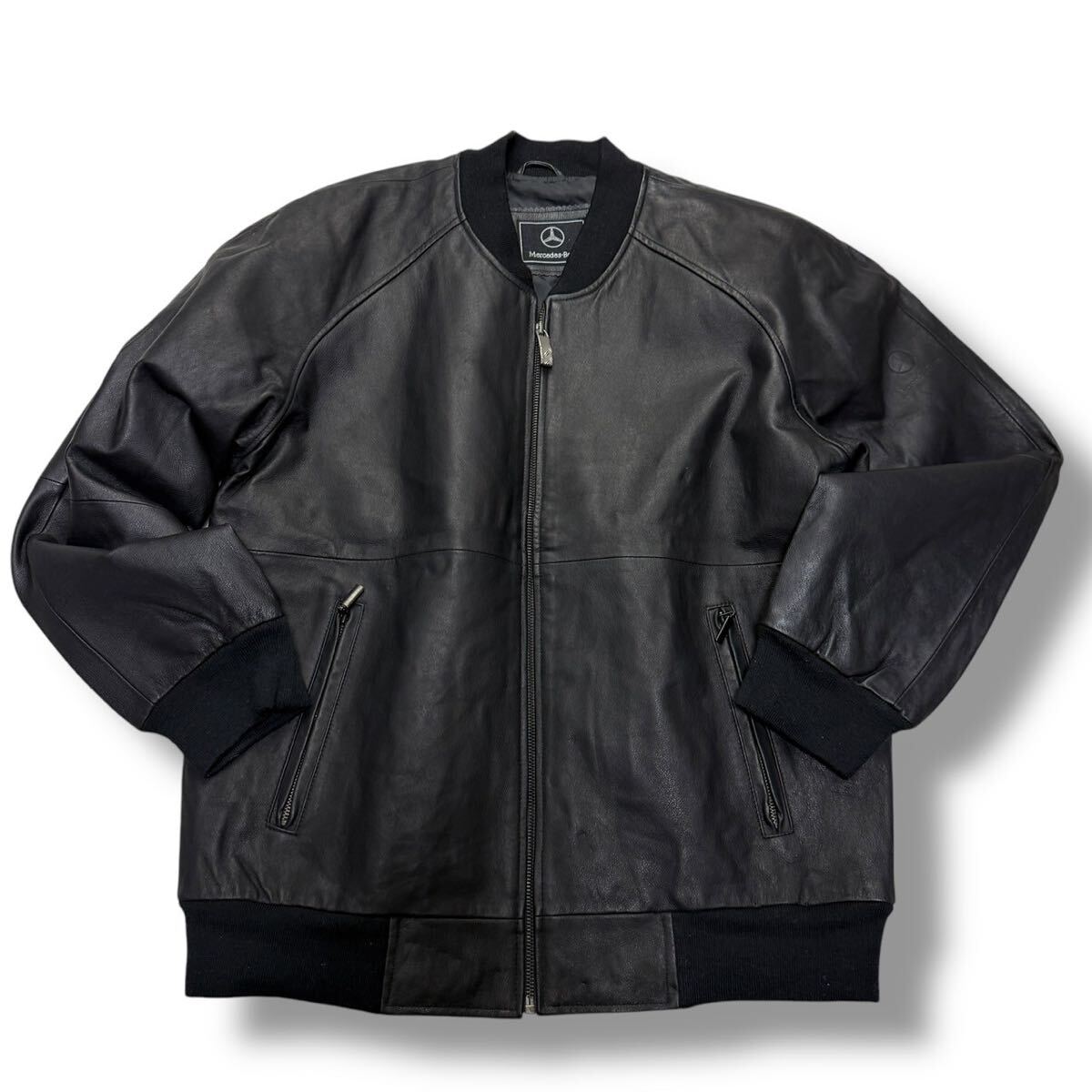 940【極美品 L相当】メルセデスベンツ MA-1レザージャケット 黒 940【極美品 L相当】メルセデスベンツ MA-1レザージャケット 黒