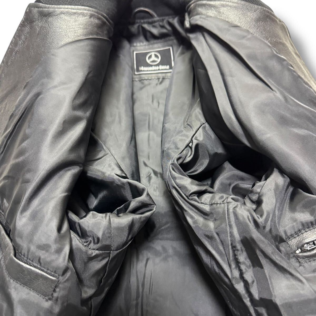 940【極美品 L相当】メルセデスベンツ MA-1レザージャケット 黒 940【極美品 L相当】メルセデスベンツ MA-1レザージャケット 黒