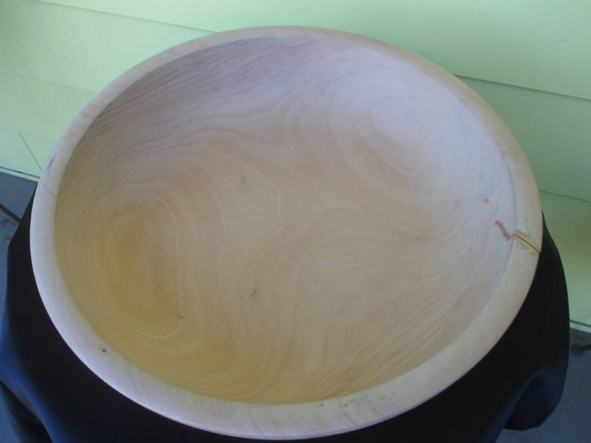 ★こね鉢 　木制　コネ鉢 ソバうどん 打ち道具 古道具 古民蕓　 ヒビ有 練り鉢 　外徑37.5　內(nèi)徑33.5㎝　高9.5㎝　重2250? 現(xiàn)狀品