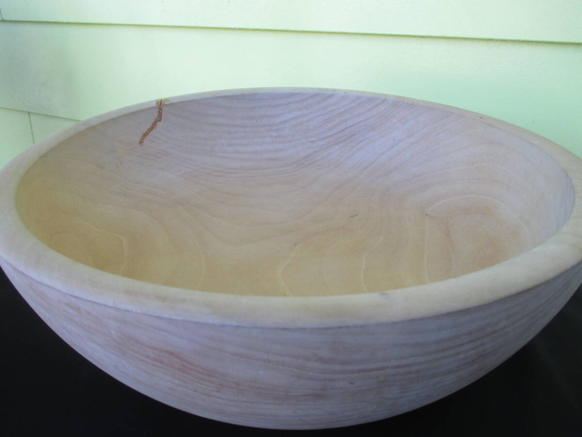 ★こね鉢 　木制　コネ鉢 ソバうどん 打ち道具 古道具 古民蕓　 ヒビ有 練り鉢 　外徑37.5　內(nèi)徑33.5㎝　高9.5㎝　重2250? 現(xiàn)狀品