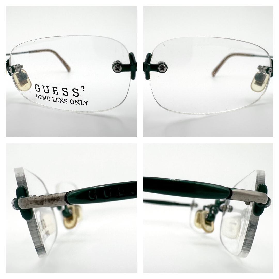 GUESS ゲス メガネ 度なし GU442 リムレス Y2K