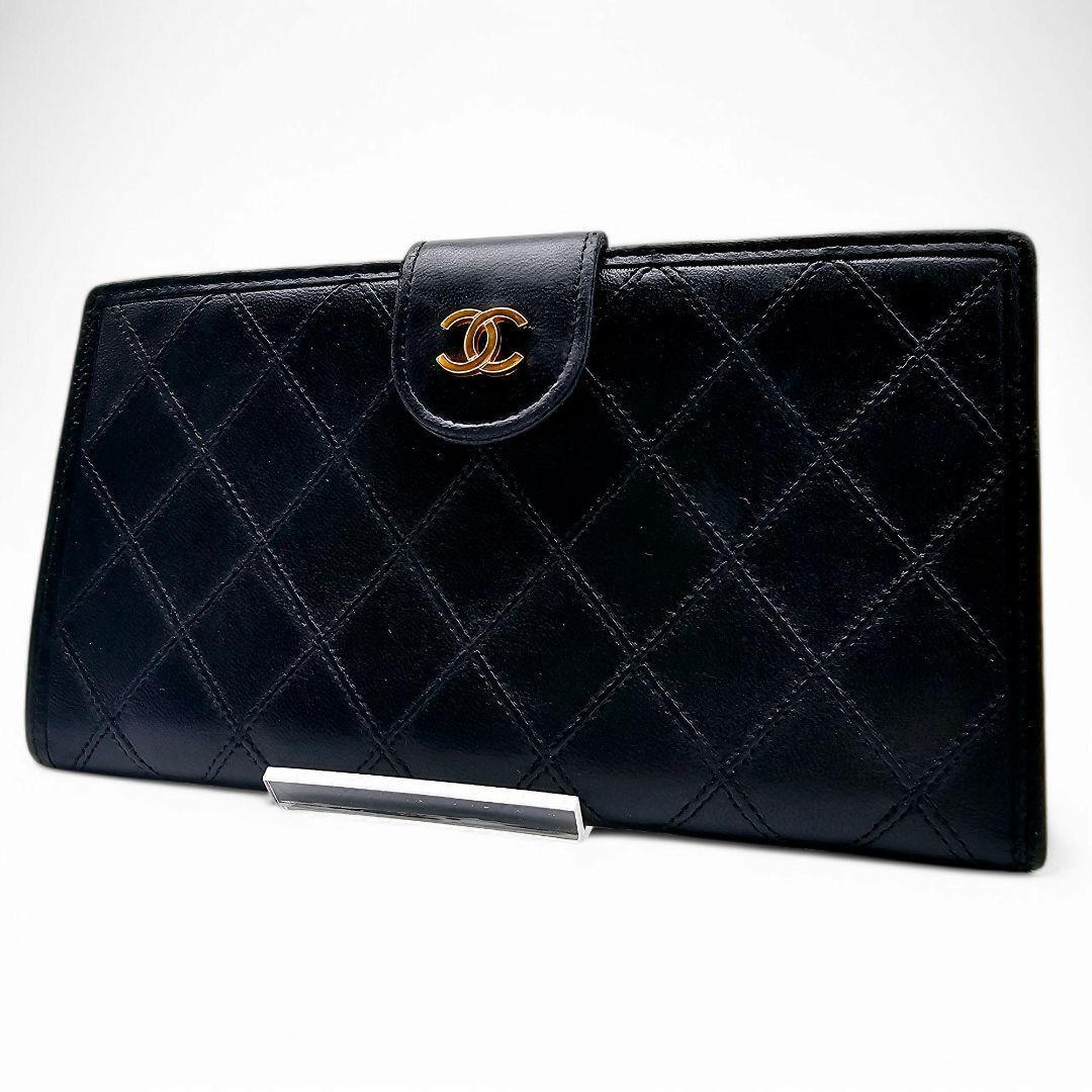 美品】CHANEL シャネル 長財布 ビコローレ がま口 ココマーク 美品】CHANEL シャネル 長財布 ビコローレ がま口 ココマーク