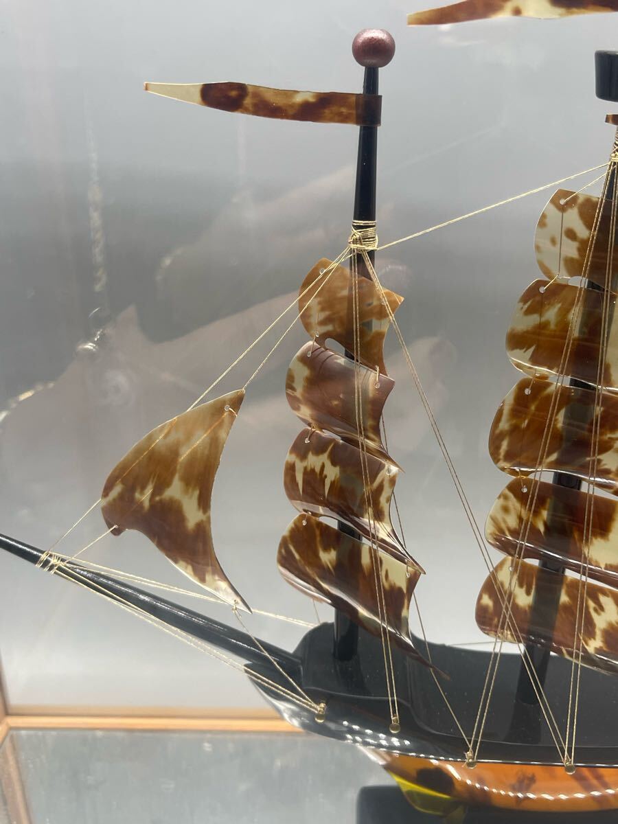本べっ甲オランダ船☆ ガラスケース 置物(工芸ガラス)|売買され 本べっ甲オランダ船☆ ガラスケース 置物(工芸ガラス)|売買され
