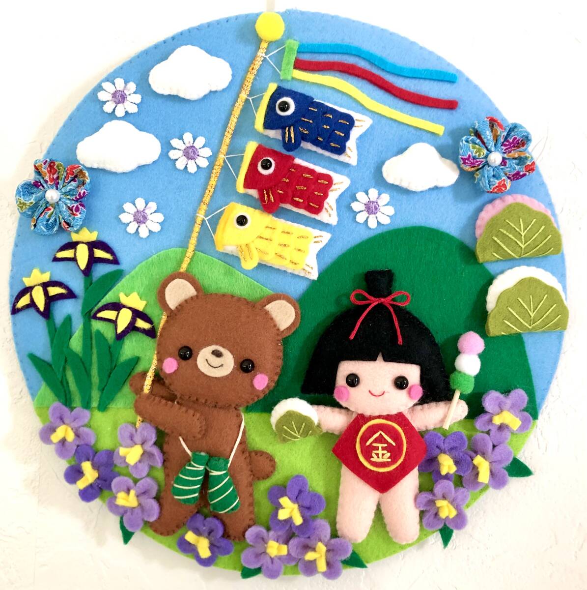 2024年新作入荷 ハンドメイド☆フェルト☆リース☆端午の節句☆鯉のぼり☆金太郎 クラフト・布製品
