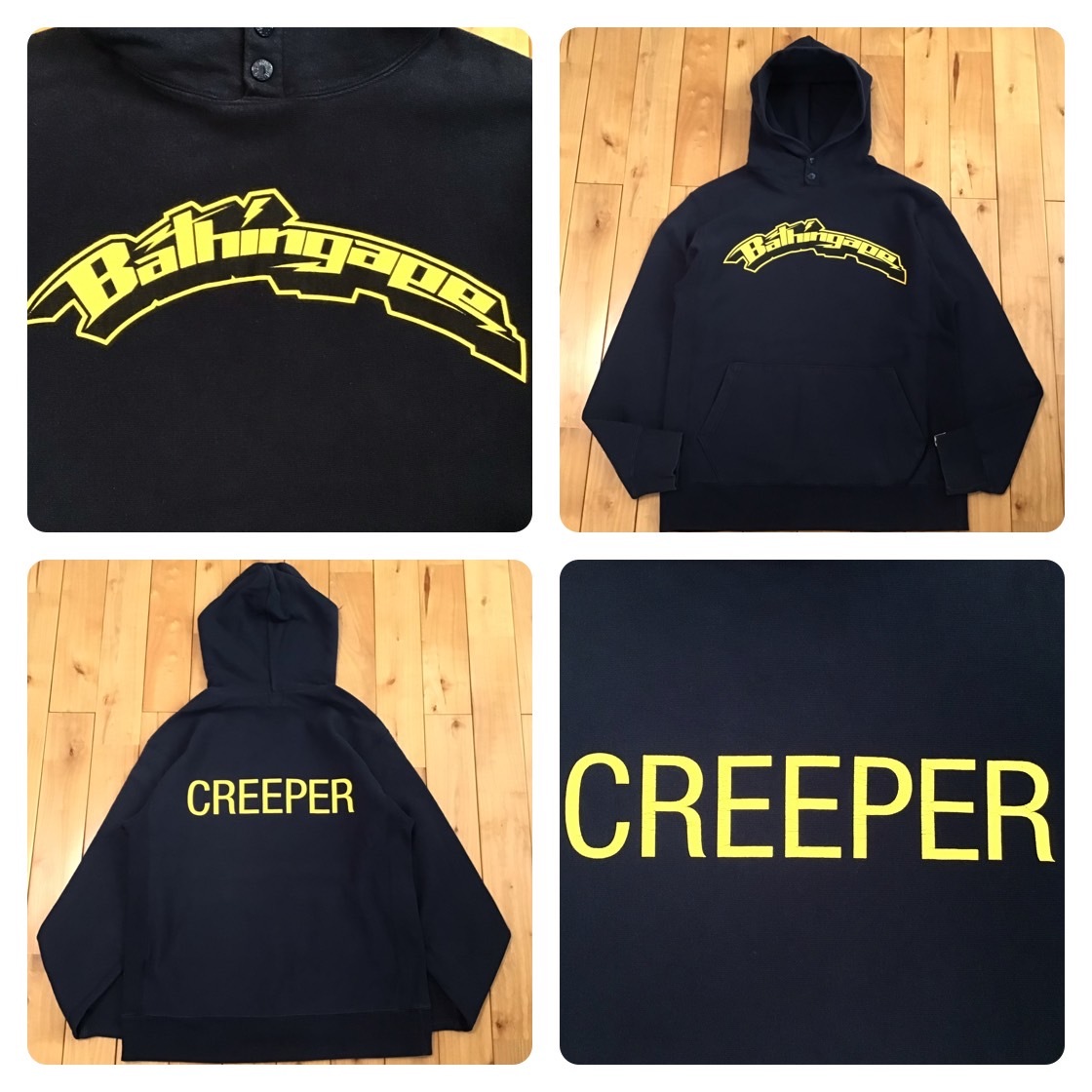 * первый период * BAPE LOGO тянуть over Parker M размер темно-синий a bathing ape Ape Bape A Bathing Ape pullover hoodie NIGO n28