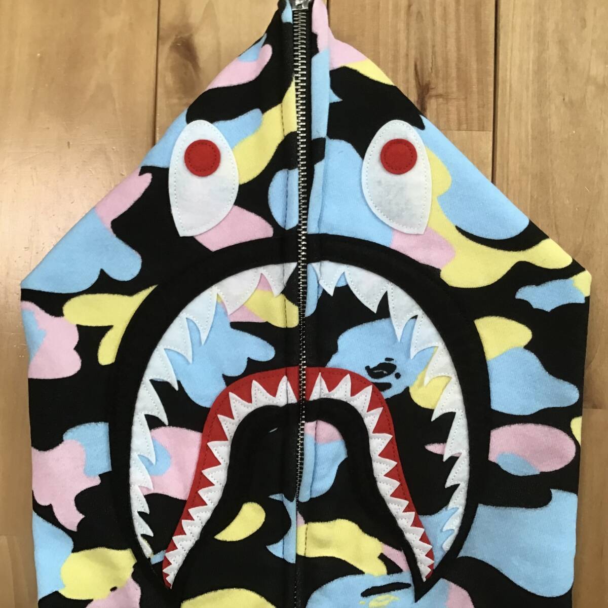 New multi camo シャーク パーカー Mサイズ cotton candy camo shark full zip hoodie エイプ ベイプ アベイシングエイプ マルチカモ ni7