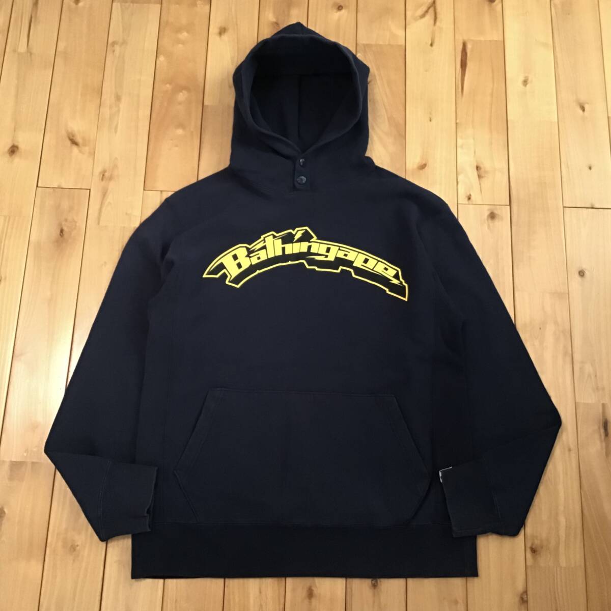 * первый период * BAPE LOGO тянуть over Parker M размер темно-синий a bathing ape Ape Bape A Bathing Ape pullover hoodie NIGO n28