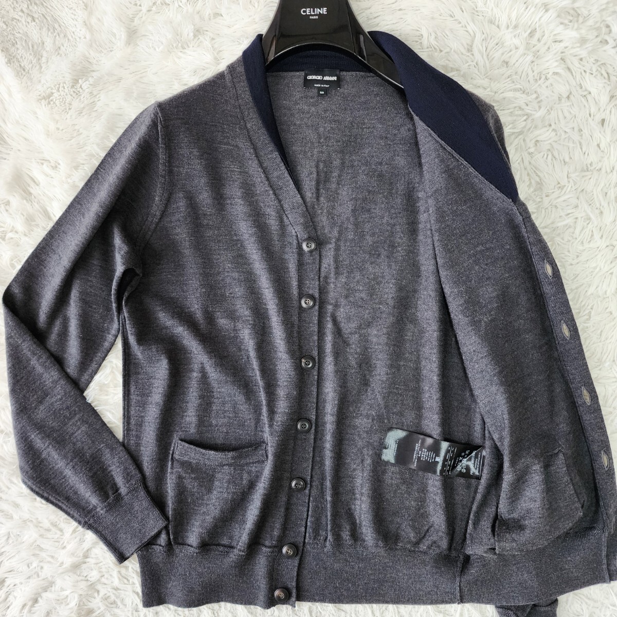 美品 50 L~XL位 GIORGIO ARMANI カーディガン ジョルジオ 美品 50 L~XL位 GIORGIO ARMANI カーディガン ジョルジオ