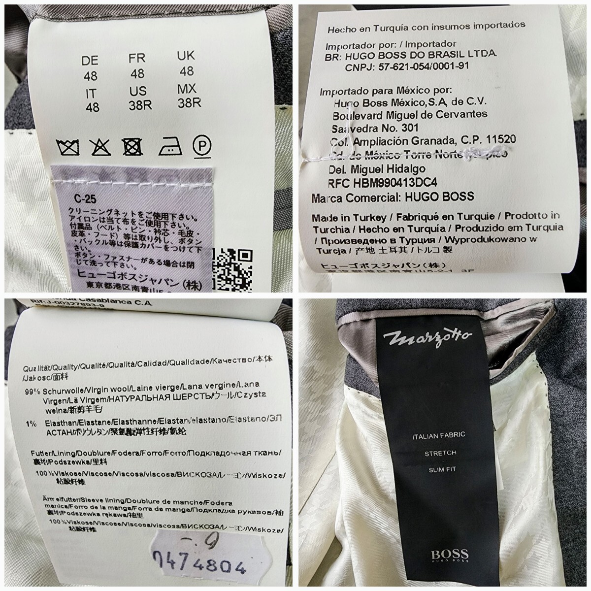 美品 L~XL相当 HUGO BOSS テーラードジャケット STRETCH 美品 L~XL相当 HUGO BOSS テーラードジャケット STRETCH