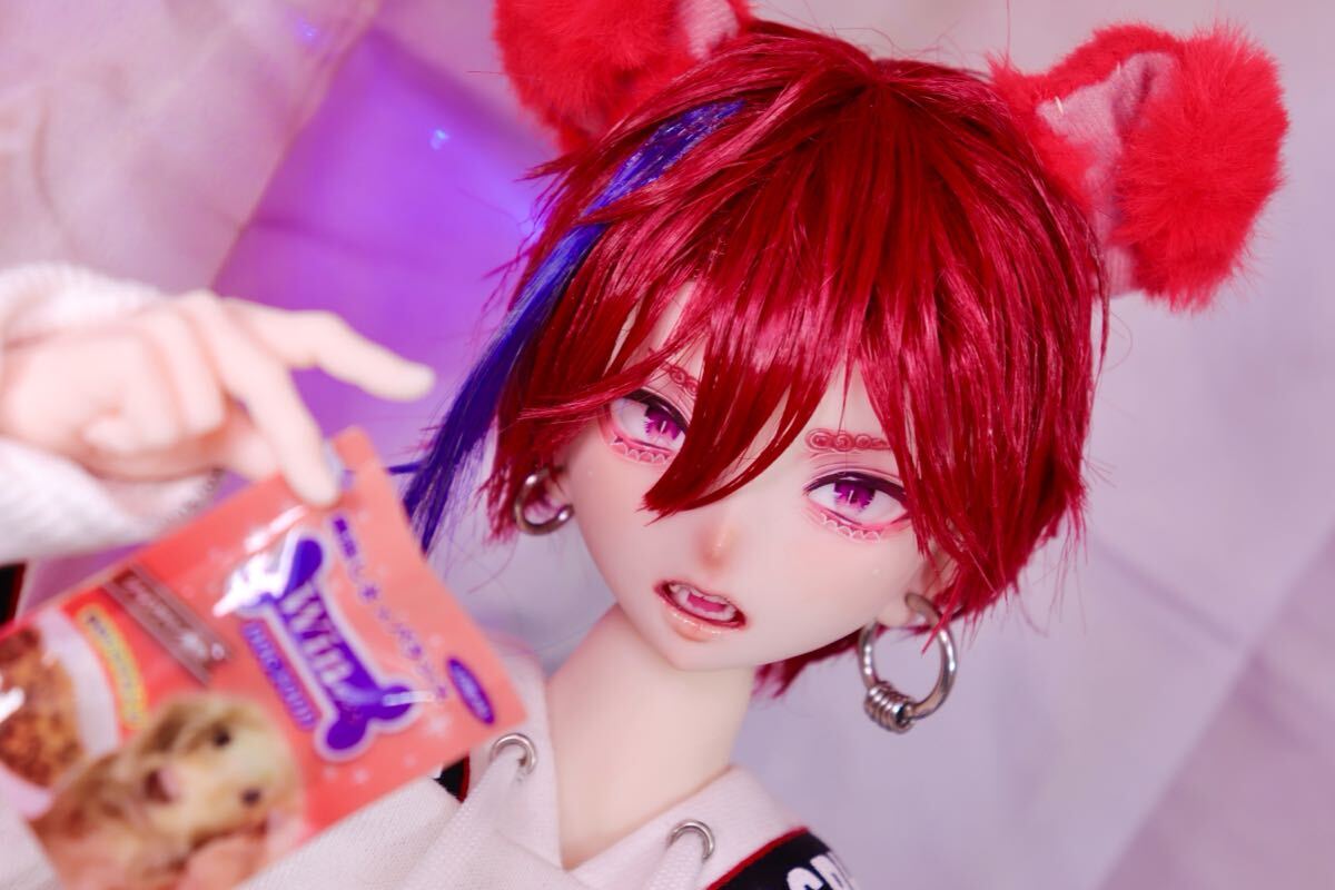 DDH07番SWカスタムヘッド+ウィッグ+アイ+舌パーツ2種+犬耳【はに DDH07番SWカスタムヘッド+ウィッグ+アイ+舌パーツ2種+犬耳【はに