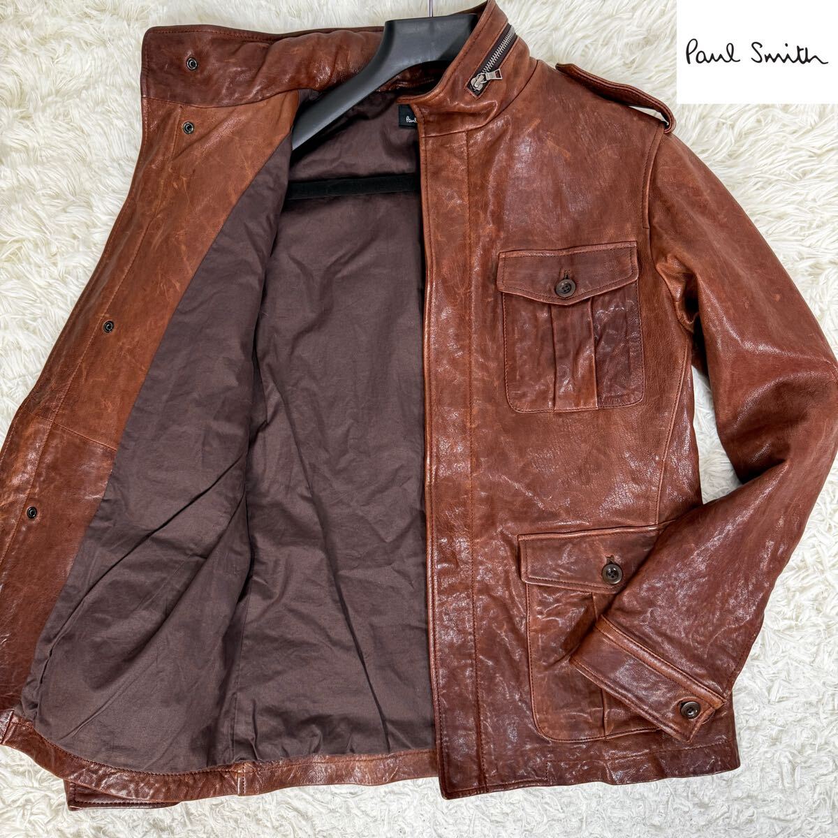 希少/L ラムレザー PS Paul Smith M-65 レザージャケット 希少/L ラムレザー PS Paul Smith M-65 レザージャケット