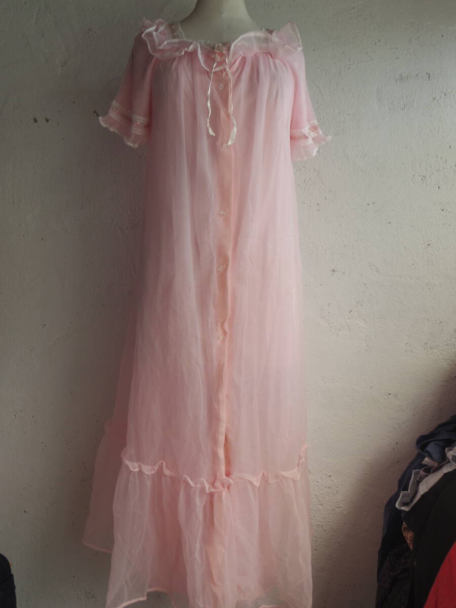 古着♪レトロVintageピンクネグリジェドレスモダン春夏ワンピ 古着♪レトロVintageピンクネグリジェドレスモダン春夏ワンピ