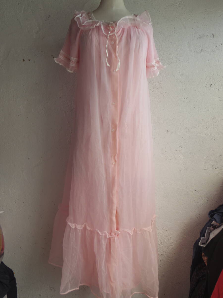 古着♪レトロVintageピンクネグリジェドレスモダン春夏ワンピ 古着♪レトロVintageピンクネグリジェドレスモダン春夏ワンピ