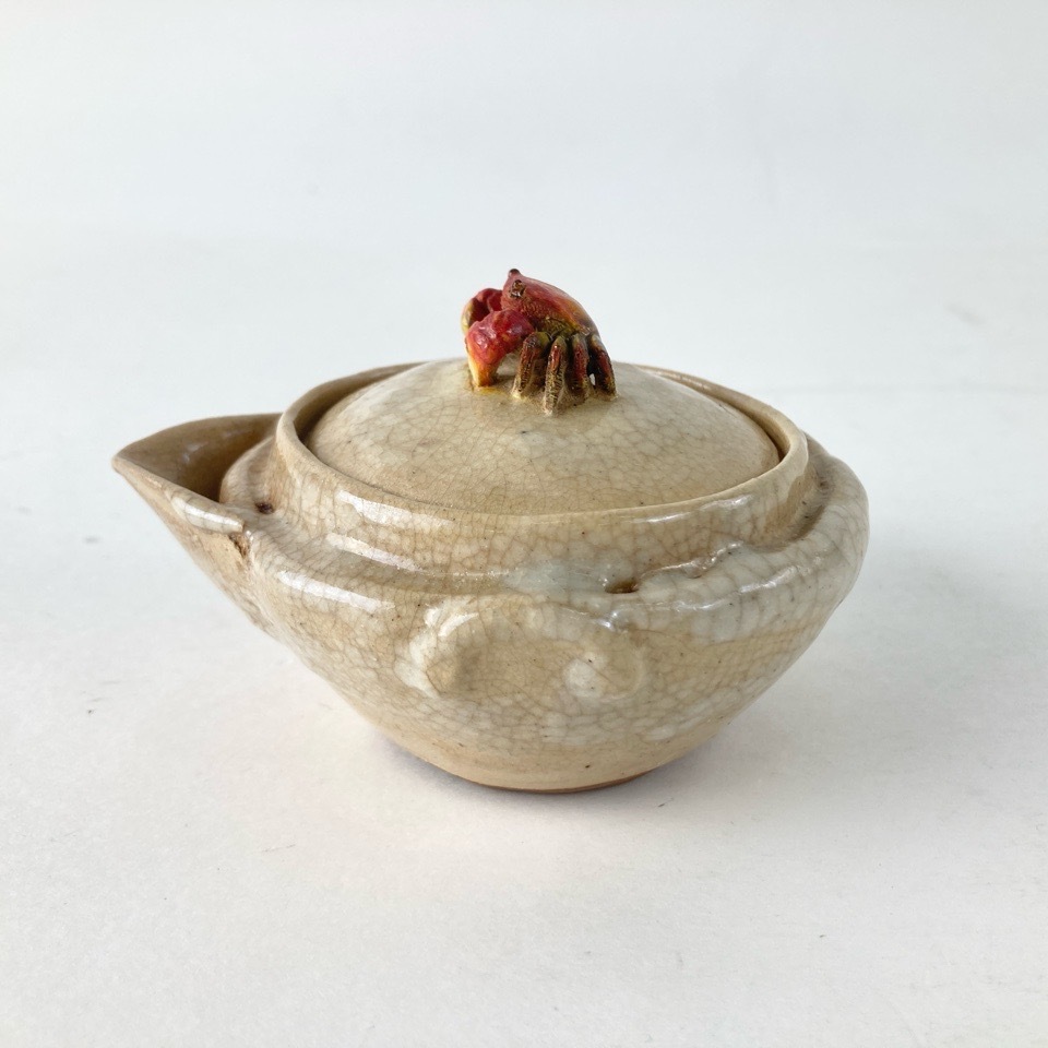 三代 佐々木二六 天神蟹刻 茶器三ツ揃 共箱 煎茶器 二六焼 宝瓶 三代 佐々木二六 天神蟹刻 茶器三ツ揃 共箱 煎茶器 二六焼 宝瓶