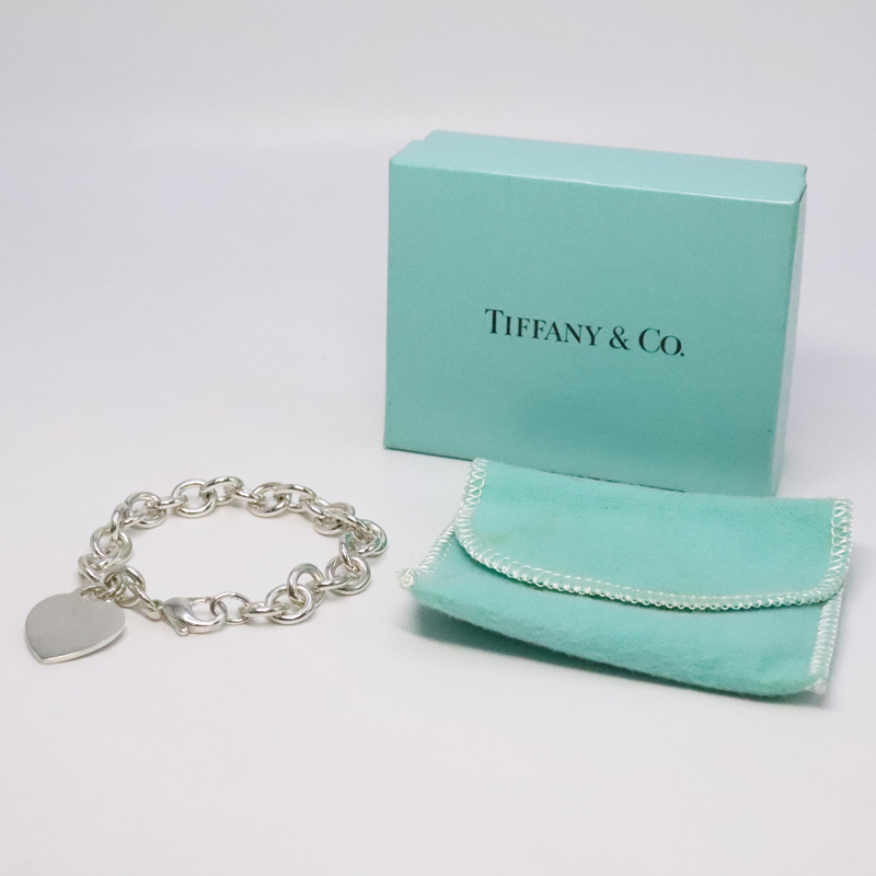 TIFFANY&Co. ティファニー ハートタグ ブレスレット SILVER 925 シルバー 総重量約34.3g レディース SV925 箱付 中古 美品 送料無料！