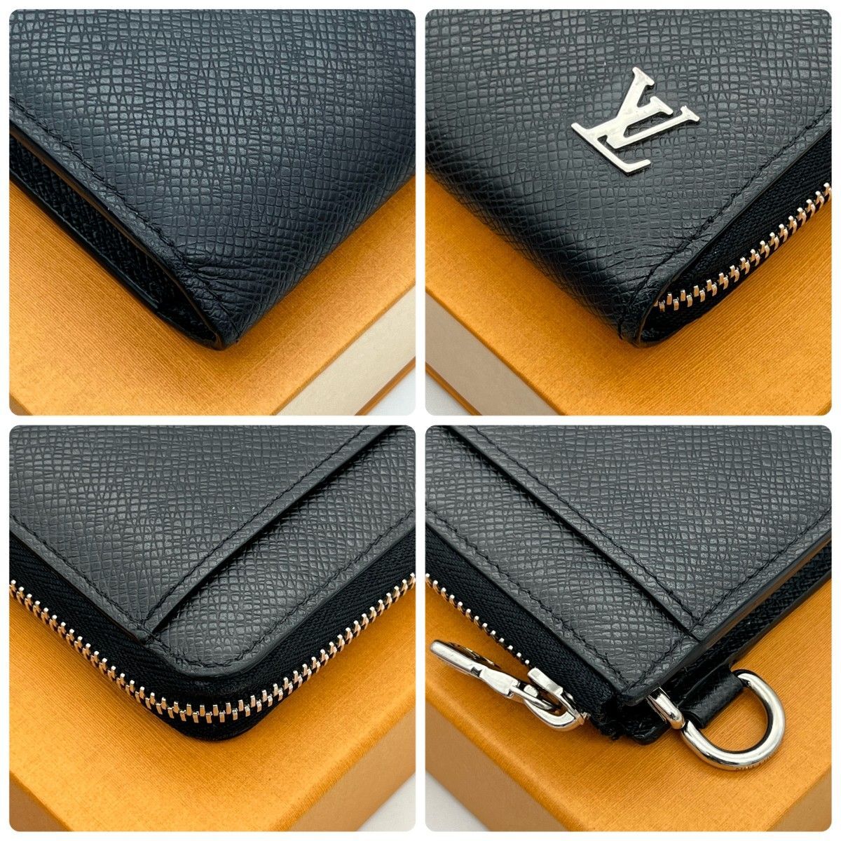 ルイヴィトン ジッピードラゴンヌ ブラック タイガ シルバーLv セカンドバッグ Louis Vuitton メンズ 財布 ポーチ 新品未使用級 鑑定済み