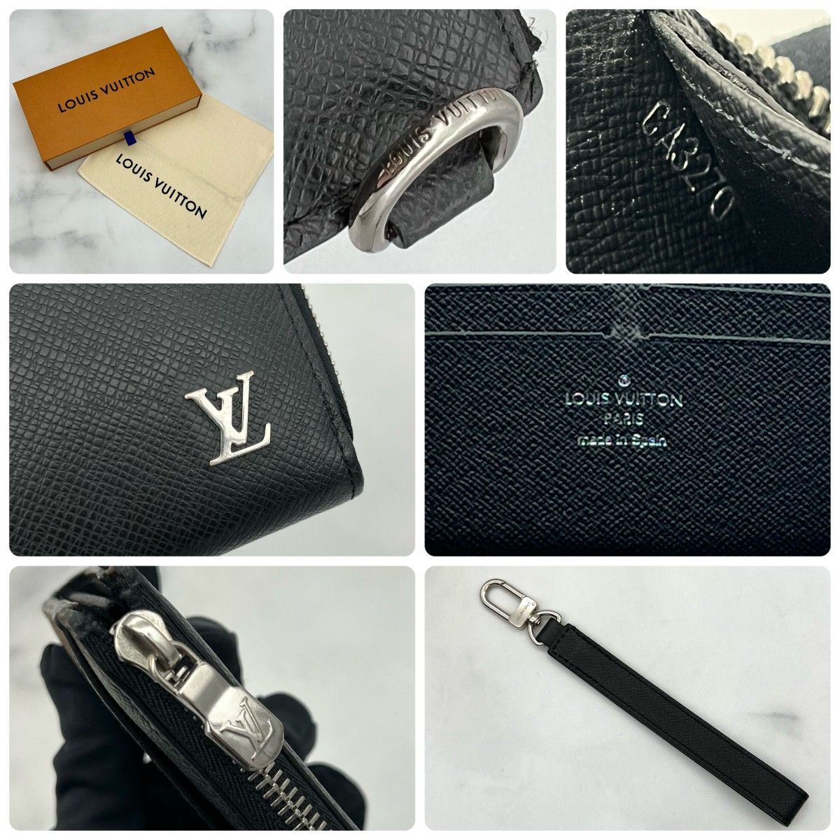 ルイヴィトン ジッピードラゴンヌ ブラック タイガ シルバーLv セカンドバッグ Louis Vuitton メンズ 財布 ポーチ 新品未使用級 鑑定済み