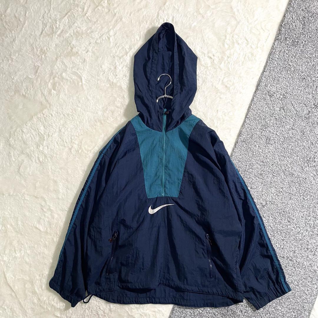 90s00s NIKE ナイロンアノラックパーカー 裏地メッシュ XL~XXL 90s00s NIKE ナイロンアノラックパーカー 裏地メッシュ XL~XXL