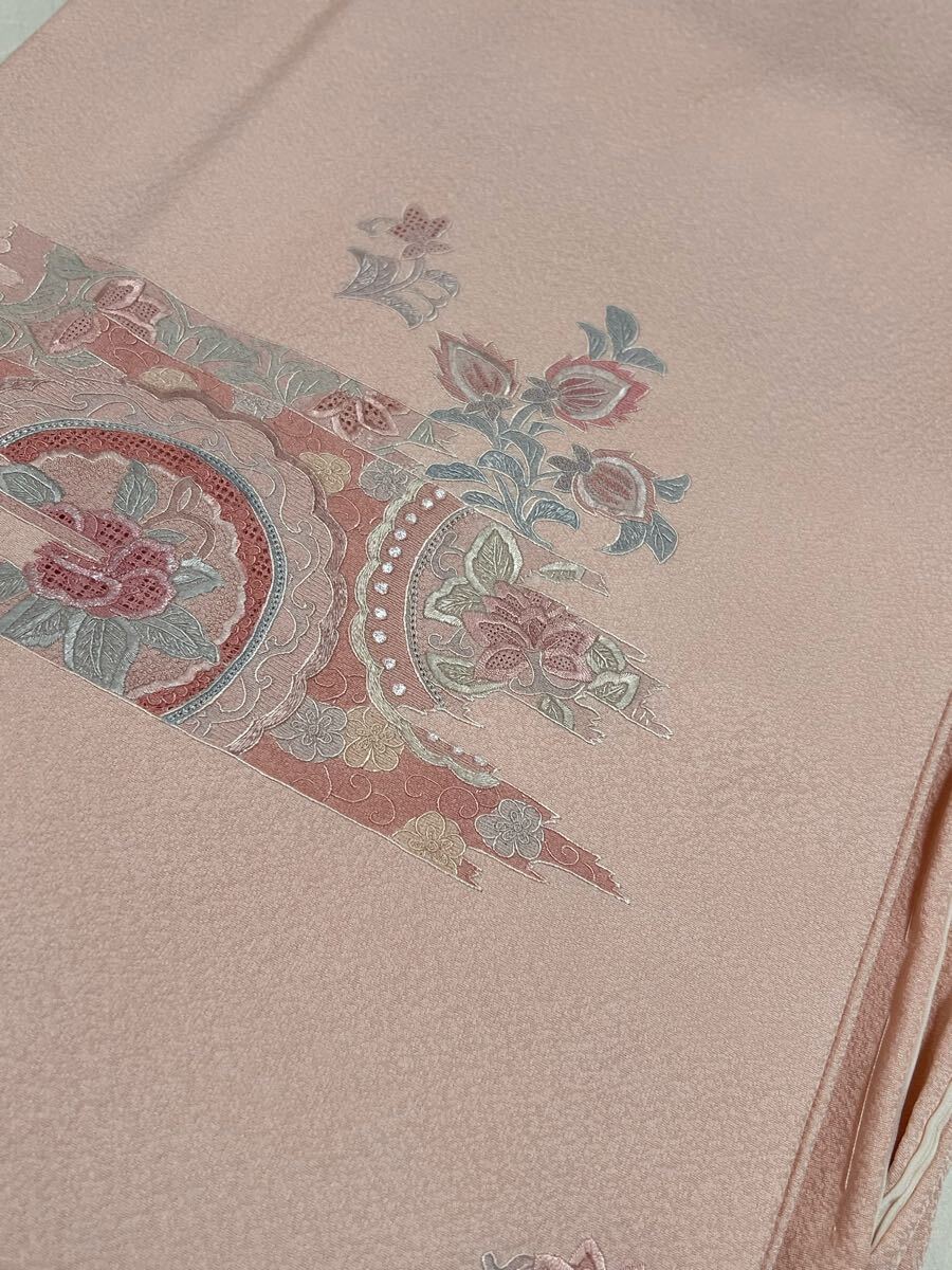 逸品 蘇州刺繍 訪問着 着物 汕頭刺繍 しつけ糸付き 一つ紋 逸品 蘇州刺繍 訪問着 着物 汕頭刺繍 しつけ糸付き 一つ紋
