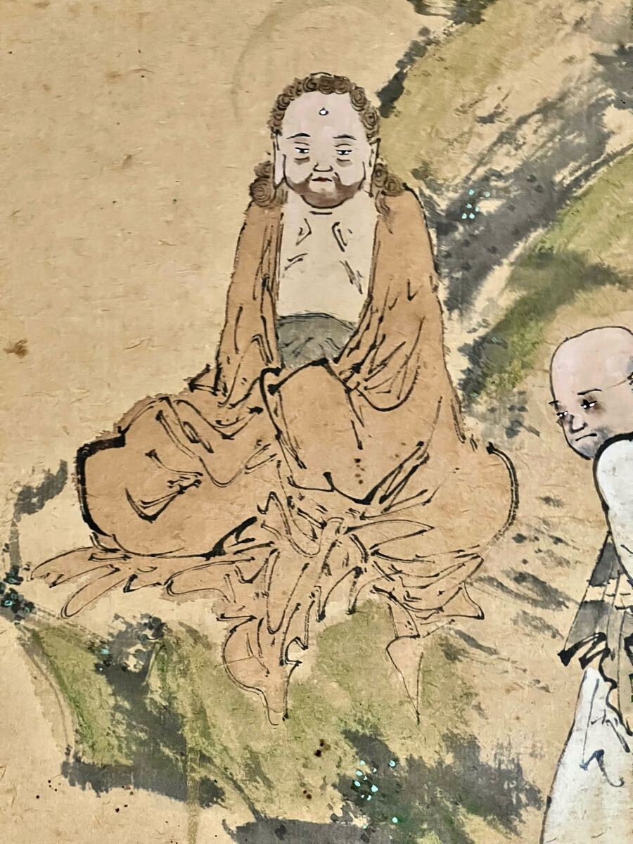 真作】【S8】仙田釣雲「十六羅漢釈迦幽霊図」紙本 肉筆 大幅 真作】【S8】仙田釣雲「十六羅漢釈迦幽霊図」紙本 肉筆 大幅