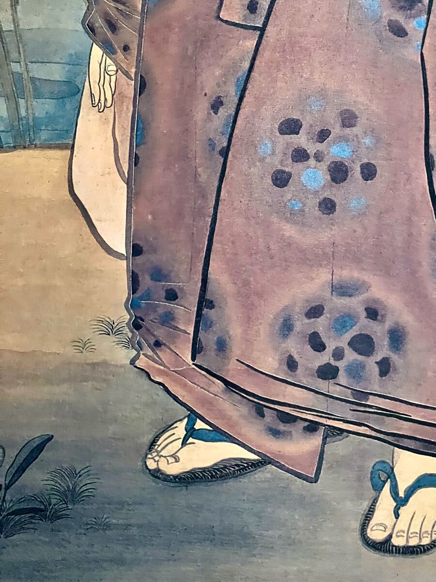 複製】【S8】横山大観「無我」絹本 共箱 工芸 大幅 人物画 童子