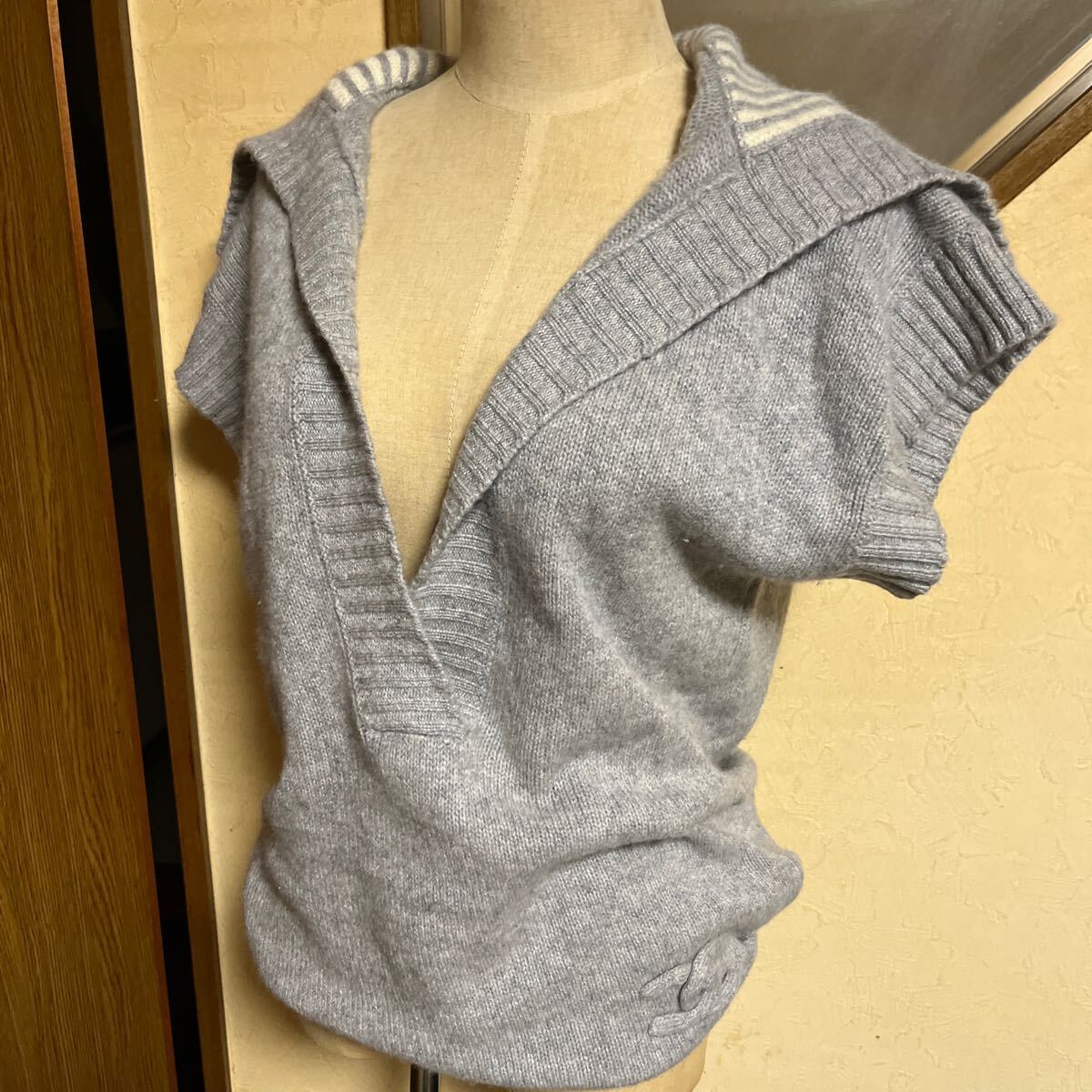 【美品】CHANELセーラカラー/立體ココ/セーター 