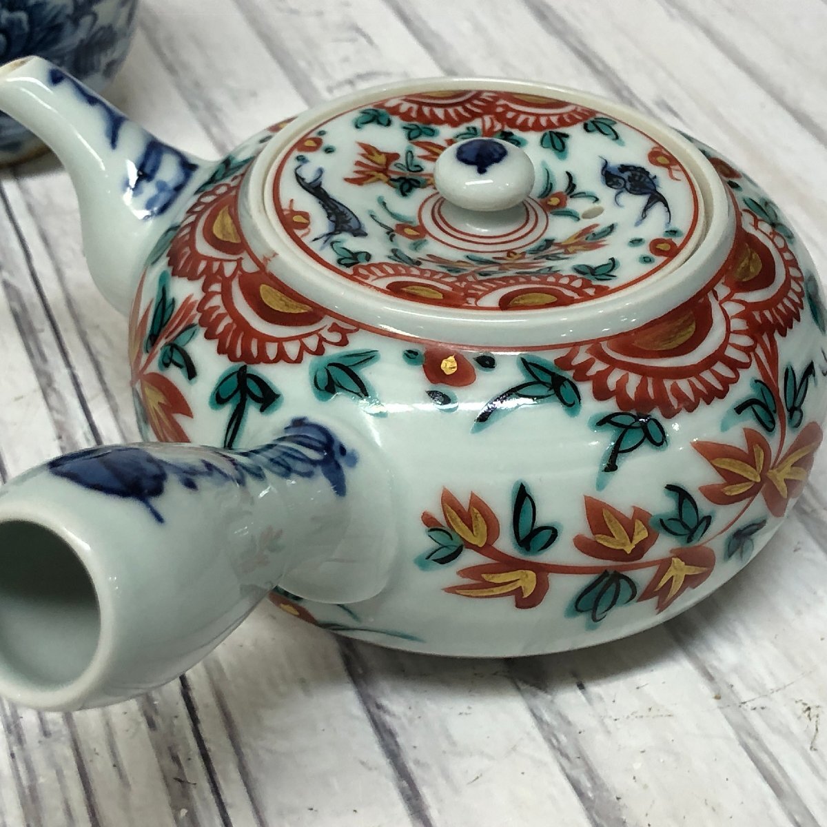 m001 I(80) 香一銘 京焼 急須 湯呑5客×2種 金彩 赤絵 色絵 染付 m001 I(80) 香一銘 京焼 急須 湯呑5客×2種 金彩 赤絵 色絵 染付