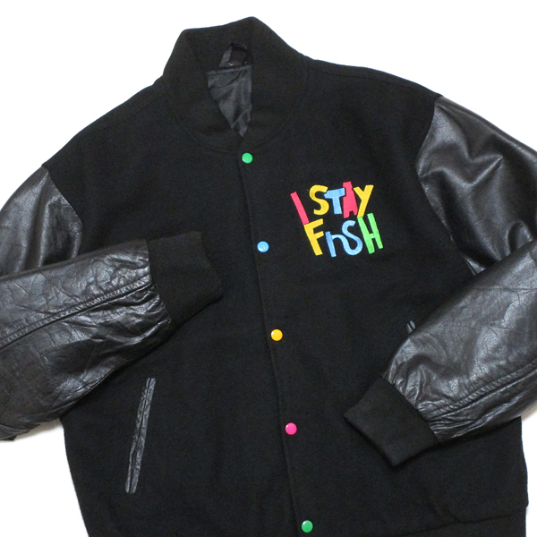 Rare 90's 黒! ビンテージ オールブラック ウール&レザー アート Rare 90's 黒! ビンテージ オールブラック ウール&レザー アート