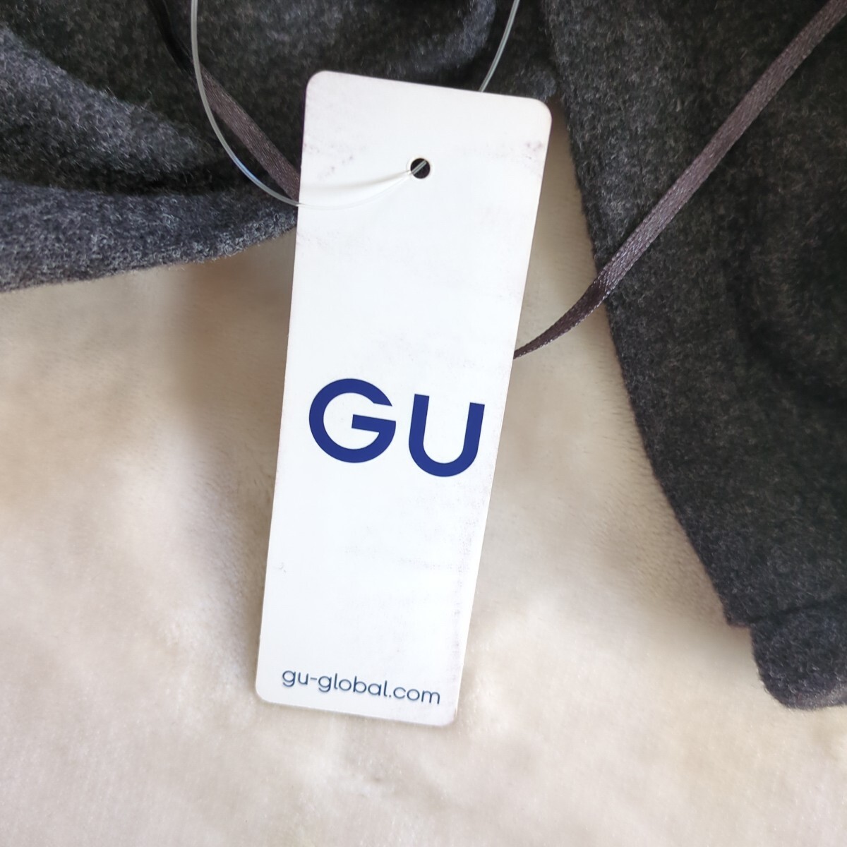 GU*新品*大きいサイズ*３L*ブラッシュドリブビックカラープルオーバー*グレー_画像6