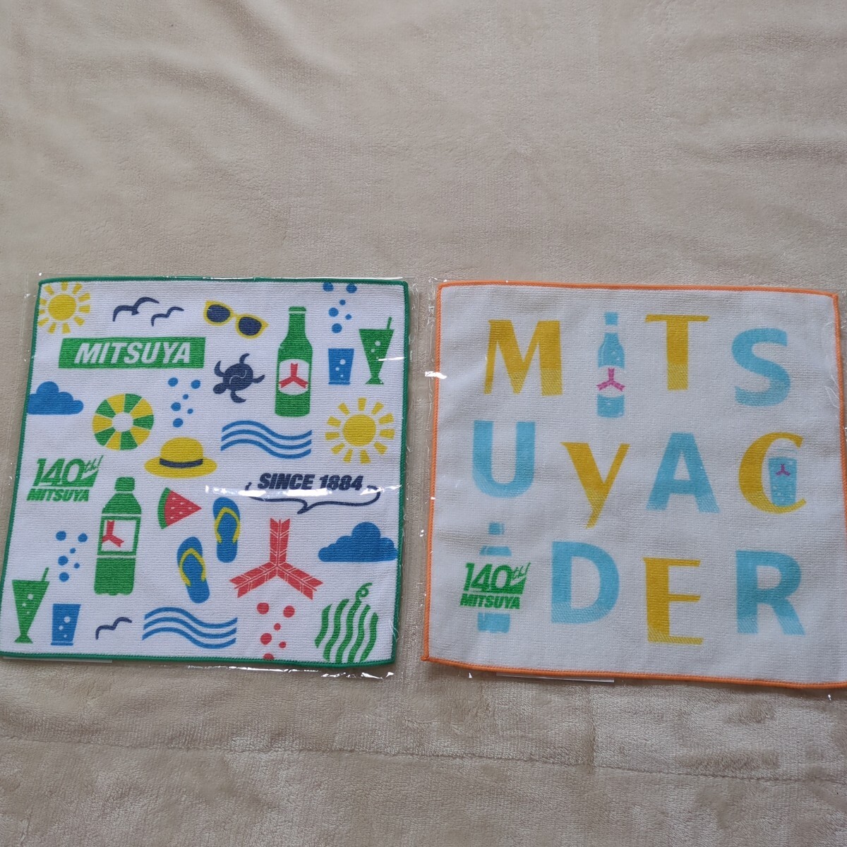 Asahi*三ツ矢サイダー*オリジナルハンドタオル*新品２枚_画像1