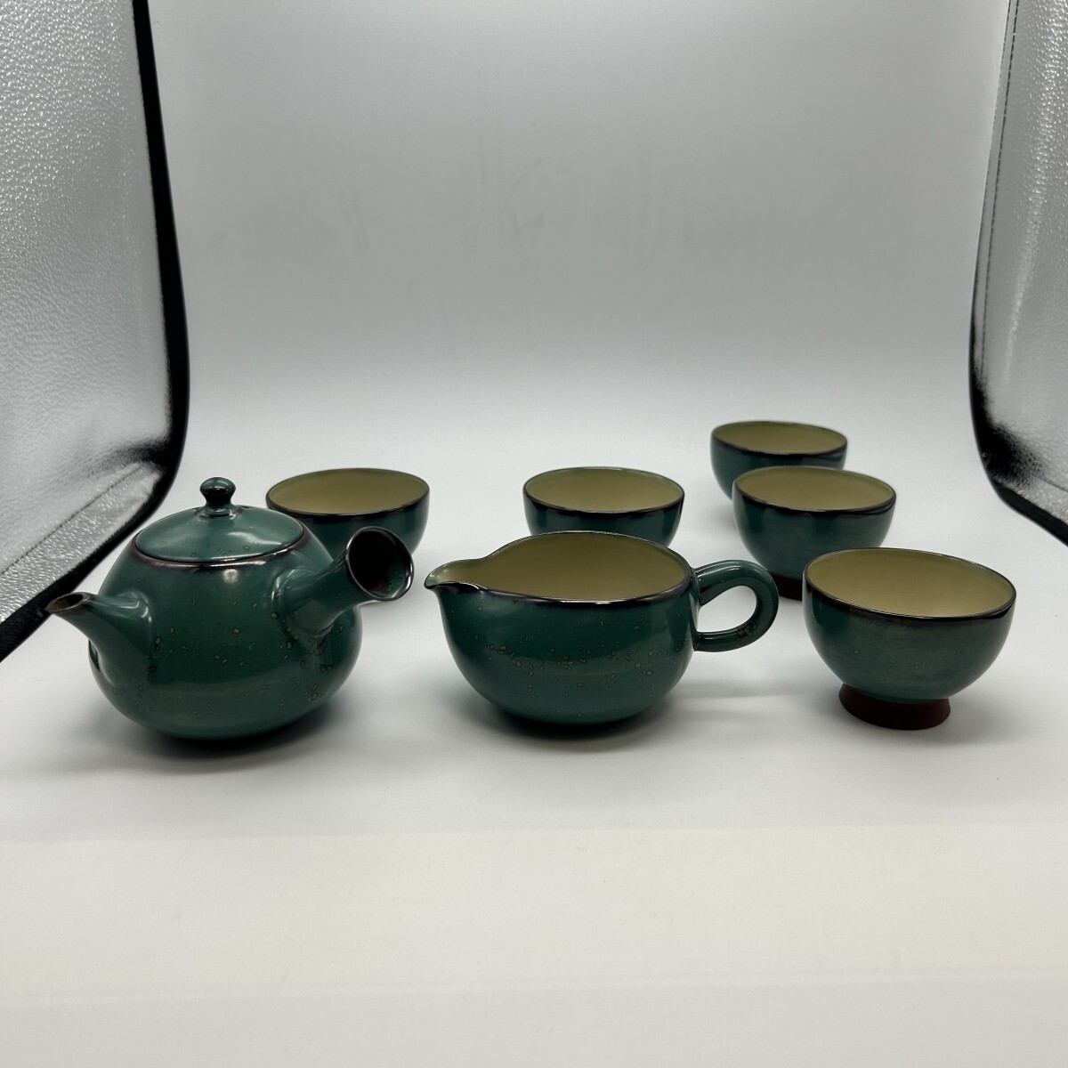 茶器セット】急須 / 湯冷し / 湯呑み 青釉薬 グリーン 中国茶 茶器セット】急須 / 湯冷し / 湯呑み 青釉薬 グリーン 中国茶