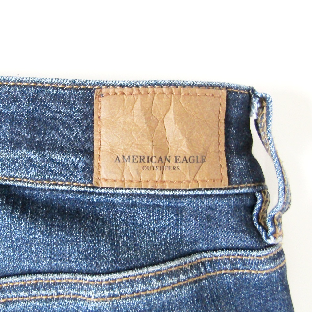 AMERICANEAGLEアメリカンイーグル▼ハイライズジェギングクロップ▼ダメージ加工▼US2REGULAR▼ウエスト約70cm