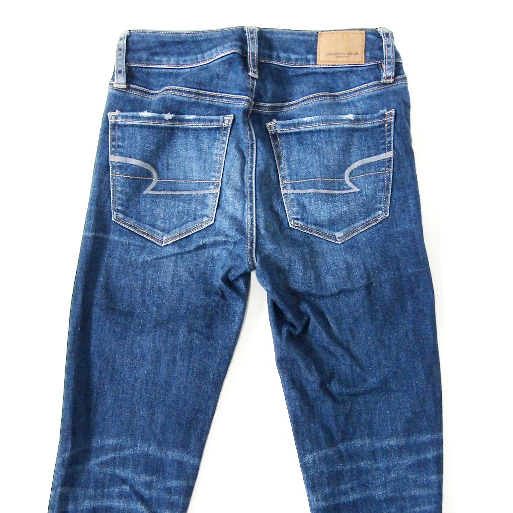 AMERICANEAGLEアメリカンイーグル▼ハイライズジェギング▼ダメージ加工▼US00SHORT▼ウエスト約66cm