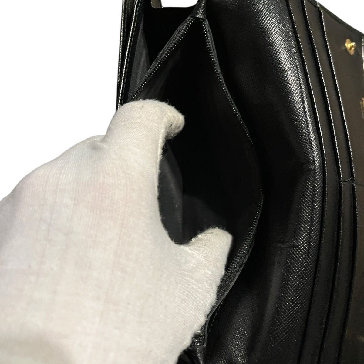 1円スタート 極美品 PRADA プラダ 長財布 サフィアーノレザー 黒 1円スタート 極美品 PRADA プラダ 長財布 サフィアーノレザー 黒