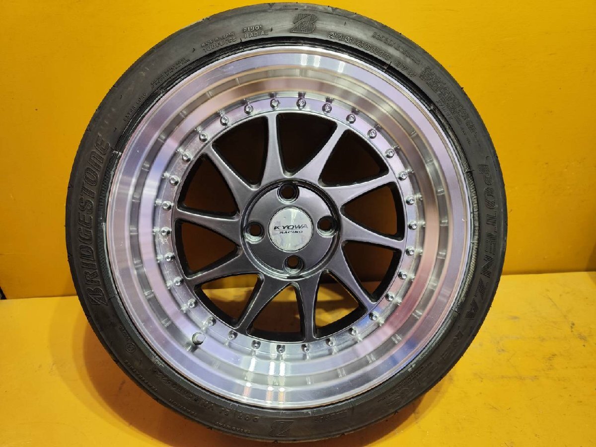 【送料無料】205/45R16 87W BRIDEGSTONE POTENZA RE-71RS ホイール付き KYOWA RACING KR1258【4本セット】★8835