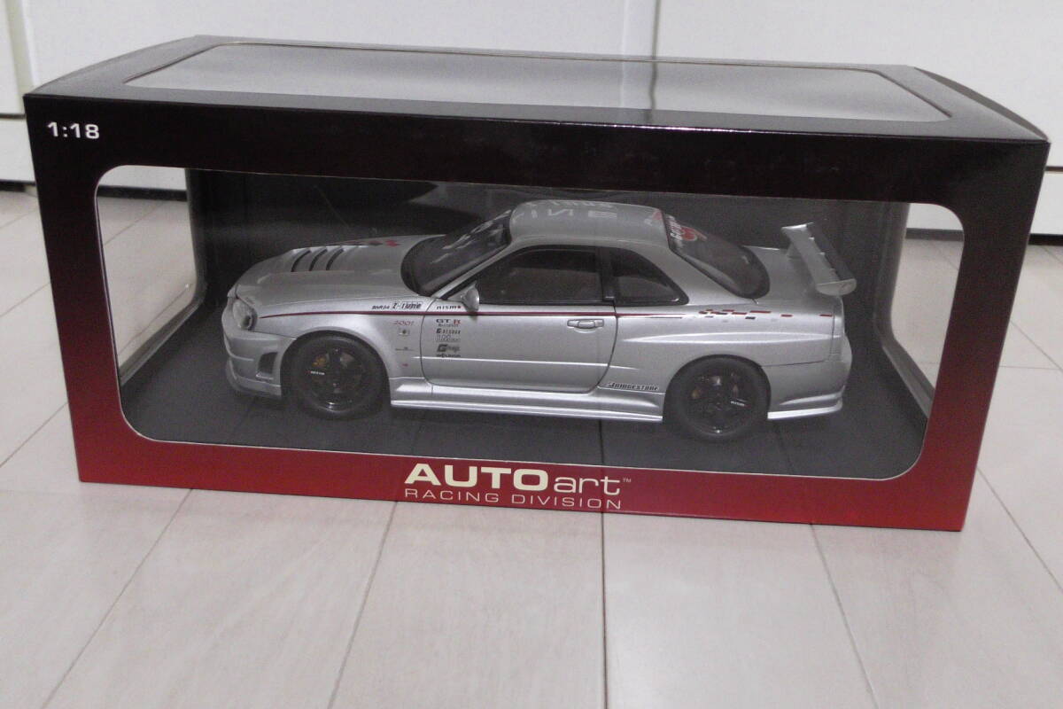 未使用品 送料無(wú)料 1/18 オートアート 日産 スカイライン R34 GT-R ニスモ Z-TUNE シルバー AUTO art ニッサン NISMO 