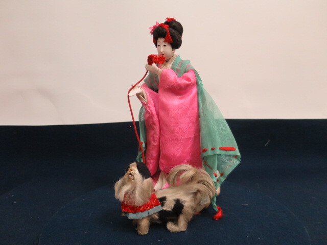 【人形館】「犬引き官女K-148」雛人形?雛道具?雛御殿.蒔絵〝雛?