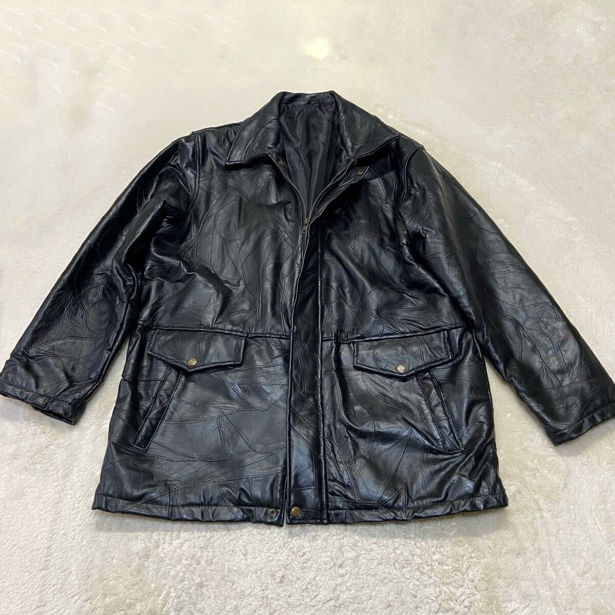 80 90.s カーコート レザージャケット ビンテージ レザーコート 80 90.s カーコート レザージャケット ビンテージ レザーコート