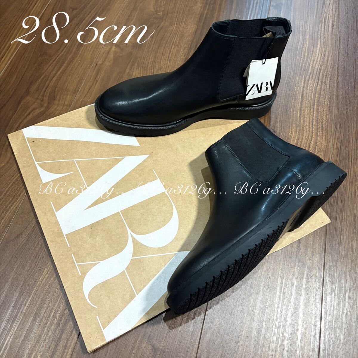 新品 ZARA 牛革使用 サイドゴアブーツ 28 5cm 44 ALL BLACK 新品 ZARA 牛革使用 サイドゴアブーツ 28 5cm 44 ALL BLACK