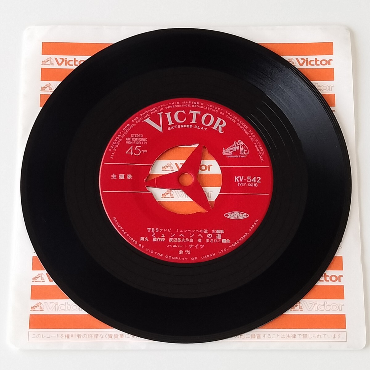 【7inch】ハニー・ナイツ/ミュンヘンへの道(KV-542)HONEY NIGHTS/燃える青春/阿久悠/アニメ・ドキュメント主題歌/バレーボールオリンピック_画像3