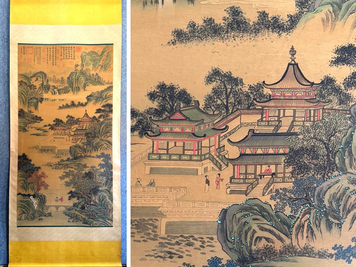 □大成美術□【夏圭書 絹本 雲巒宮閣図】(検)宋代書画家 □大成美術□【夏圭書 絹本 雲巒宮閣図】(検)宋代書画家